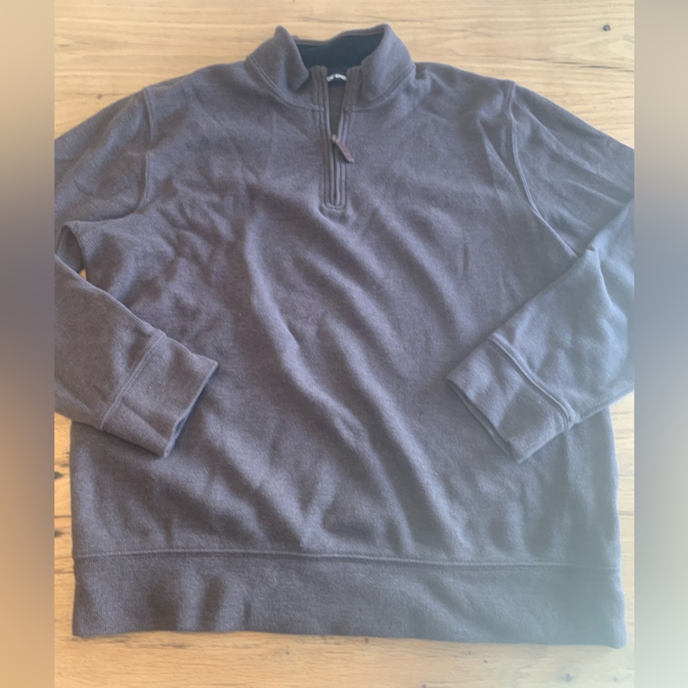 Lands End Quarter Zip Sweater Long Sleeve Brown Men’s‎ Large Preowned